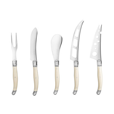 French Home Laguiole 5-Piece Artisan Cheese Knife Set With Handles
