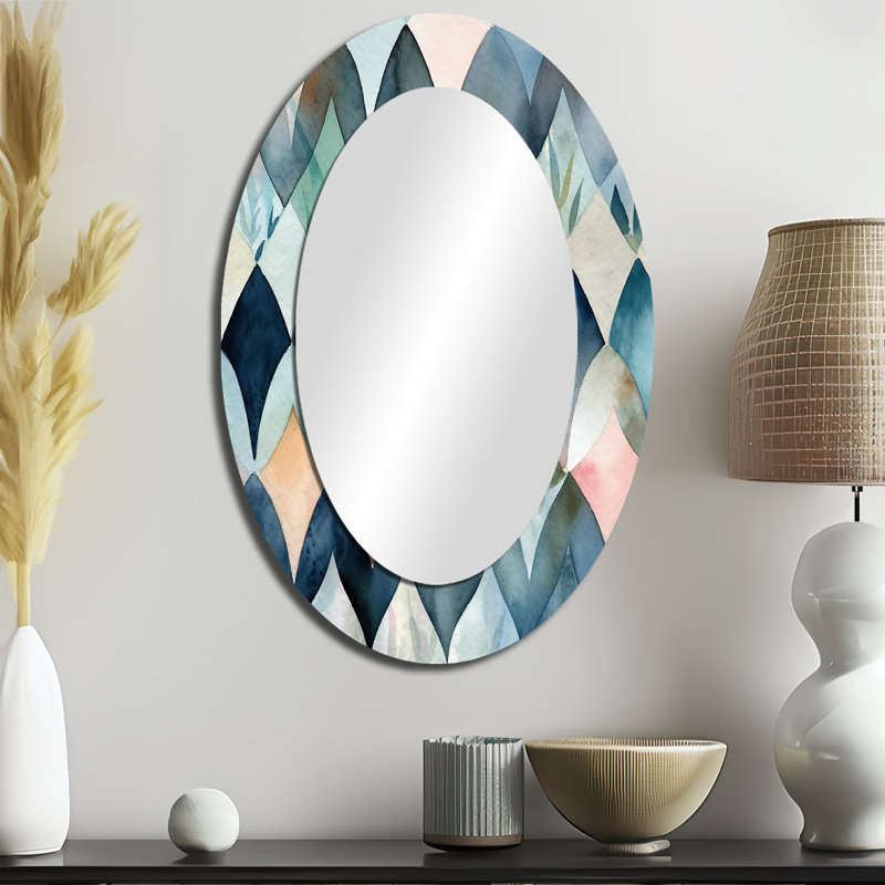 Miroir mural moderne bleu, 36 po x 24 po