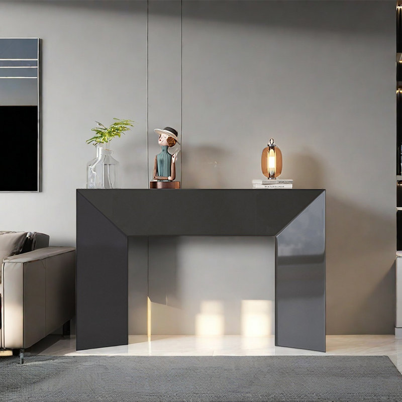 Modern Minimalist Console Table, Black, 35.43" H x 47.24" W x 13.78" D