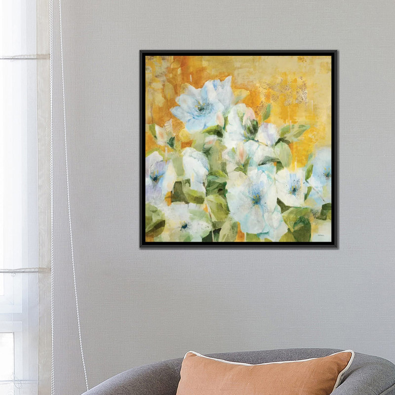 " Intuition I " by Jill Martin, 18" H x 18" W x 1.5" D, Black Framed Canvas, No Mat
