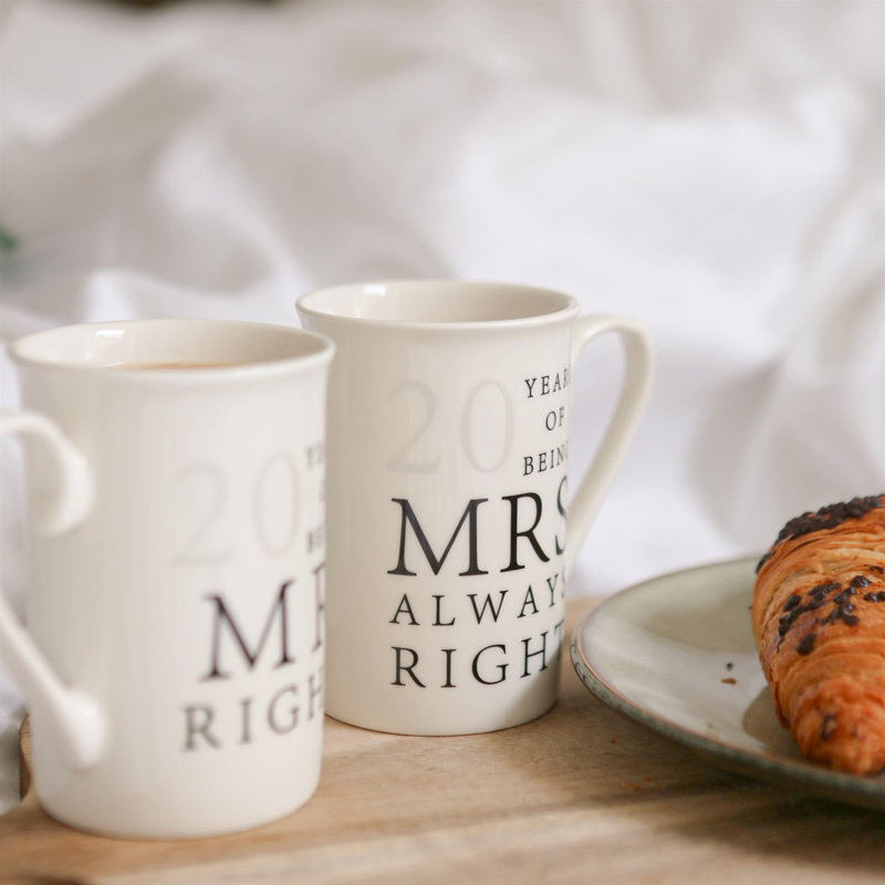 Porcelain Coffee Mug, 20th Anniversary