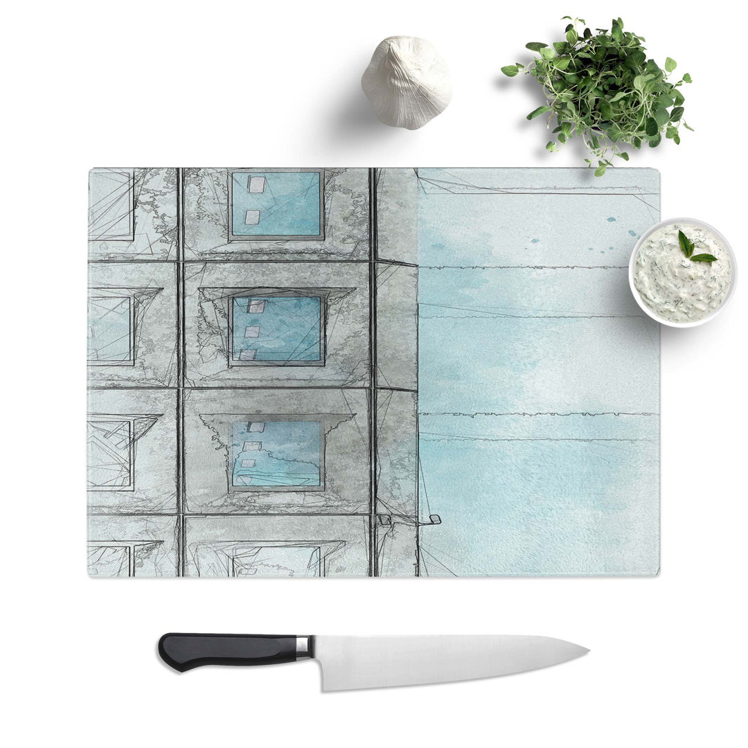 Tempered Glass Sketching the Architecture Vol.4 Chopping Board