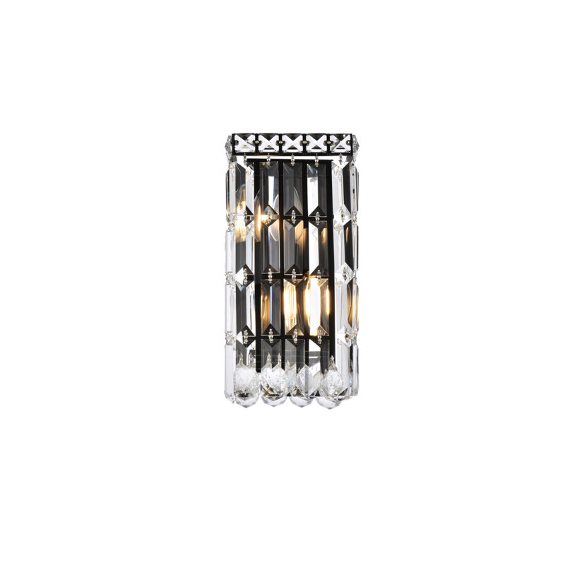 Baldrik Dimmable Flush Mounted Sconce, 16" H x 8" W x 8" D, Black, 4 Lights