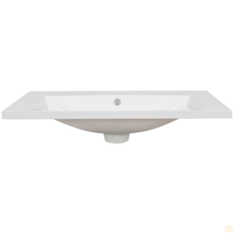 30" Single Bathroom Vanity Top With White Basin, 3-Faucet Holes, Ceramic, 30"