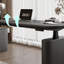 Bureau debout noir en bois manufacturé-2016140395