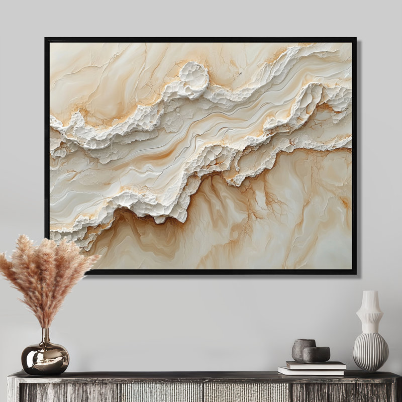 Woodmansee - Abstract Wall Art, H 30 po x l 40 po, Cadre flottant, Noir, noir, noir, noir