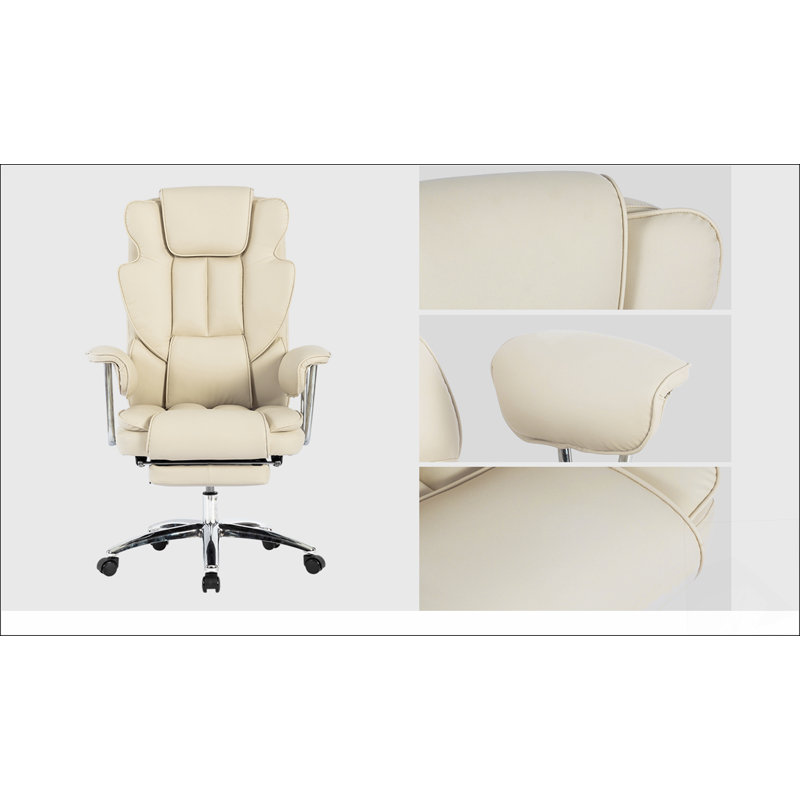 Office Chair, Big and Tall Executive Office Chair with Footrest, Leather Computer Chair, Ergonomic Reclining Chair High Back