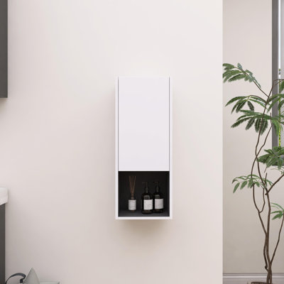 Armoire latérale de salle de bain 12 po, porte à fermeture douce, conception à fixation flottante