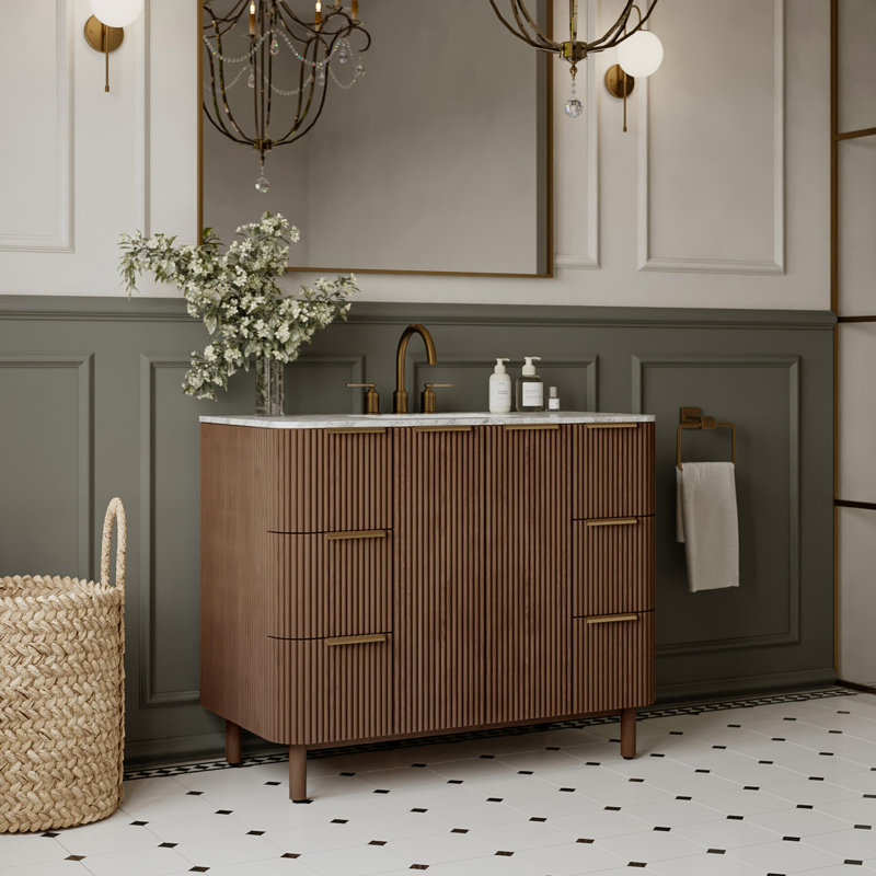 Meuble-lavabo simple 42 po Nova, Bouleau brun