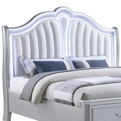 Lit tapissier Motomabo argent