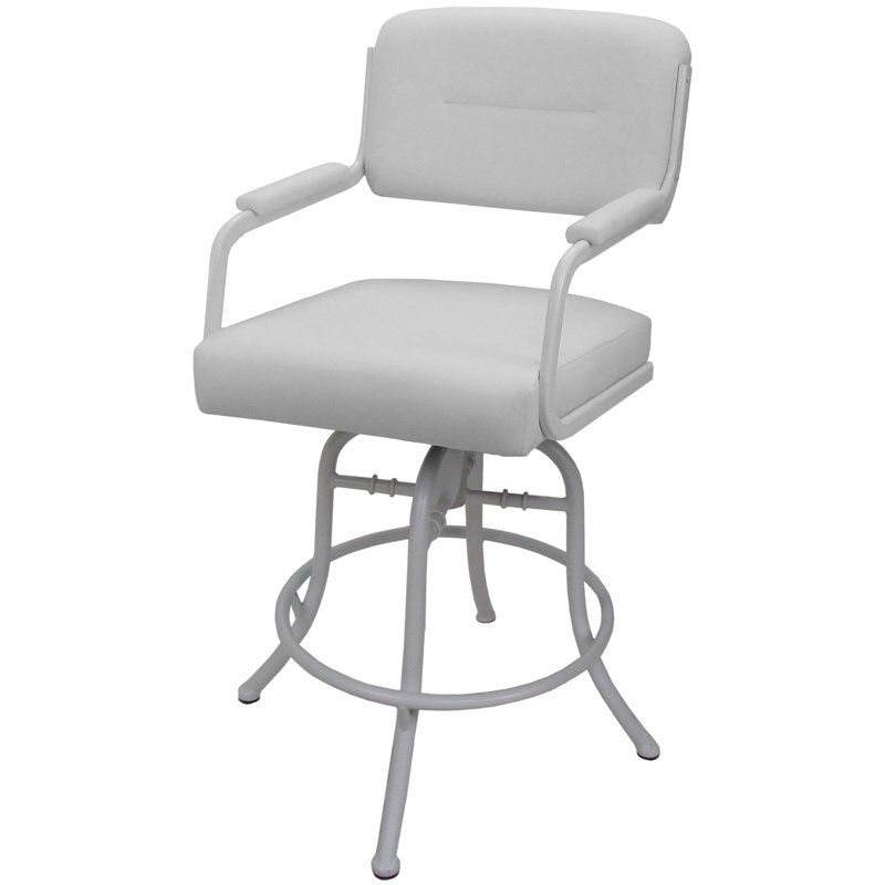 Tabouret de bar pivotant 30 po Jomiah, Blanc, Blanc