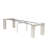 Extendable Dining Table - a Rectangle Dinner Table Top with Removable leaf & Stylish Legs, Antique White Finish-1427371359