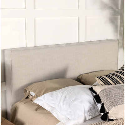 Tête de lit tapissier grand ou double tête de lit sable
