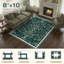 Tapis lavable à motif floral de style campagnard avec antidérapant pour chambre d'enfant - vert-1415507871-1416020717
