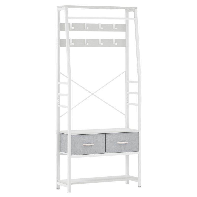 Hall Tree 80cm Wide, White/Grey