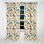 Rideau occultant multicolore à motif Mid-Century multicolore beige sur fond beige II - 1 panneau-107555809