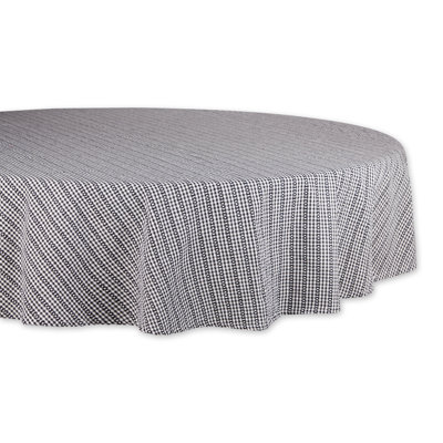 Jhamel BLACK FARMHOUSE GINGHAM TABLECOTH 70 ROUND