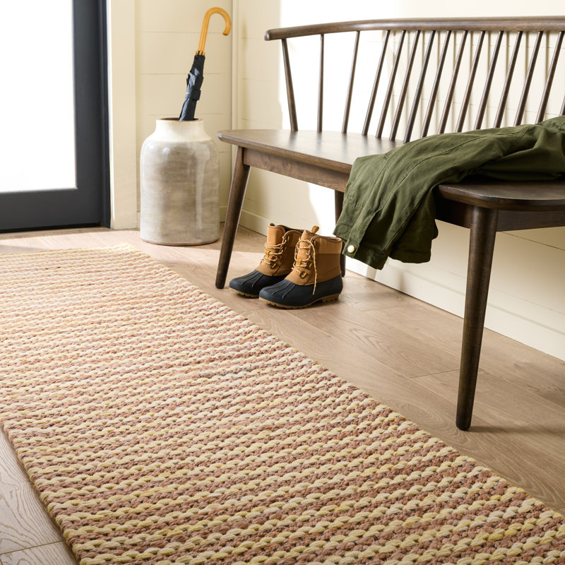 Martha Stewart 9526 Hand Tufted 40% Jute; 40% Wool; 20% Cotton Striped Rug, Runner 2'3" x 8'