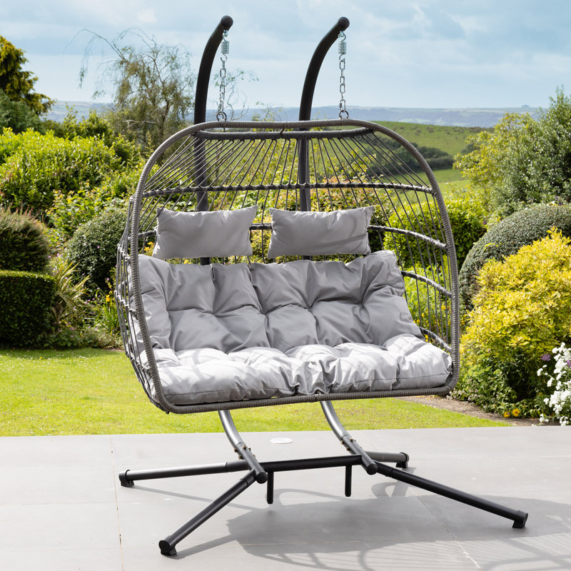 Cando 2 Person Porch Swing with Canopy, Light Grey