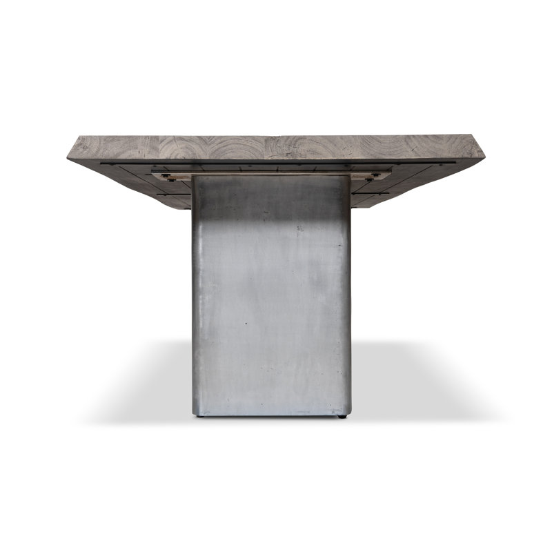 Colin Dining Table Cast Slab Base, Sandblasted Gray, 29.75"H x 92"L x 40"W