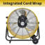 24 In. Drive Drum Fan In Yellow With High Efficiency EC Motor, Variable Speed Control, Low Noise