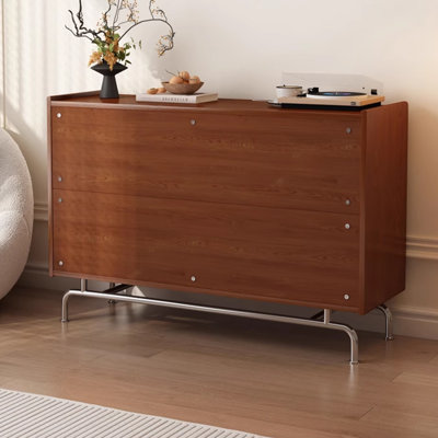 Armoire d'appoint en bois massif rouge-brun