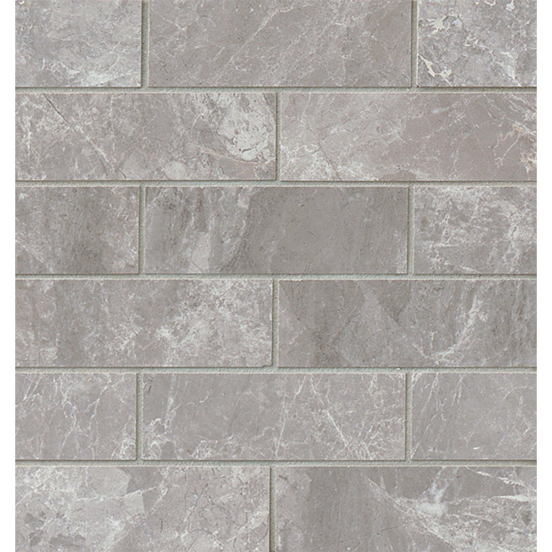2" x 6" Porcelain Mosaic Tile, Bardiglietto