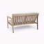 Causeuse d'extérieur en bois d'acacia avec coussin en teck clair et structure de table basse beige