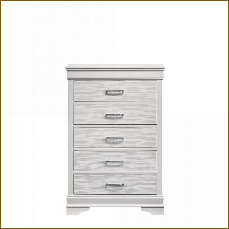 Commodes et amp; Armoire, commode moderne à 5 tiroirs | Bois manufacturé | Blanc
