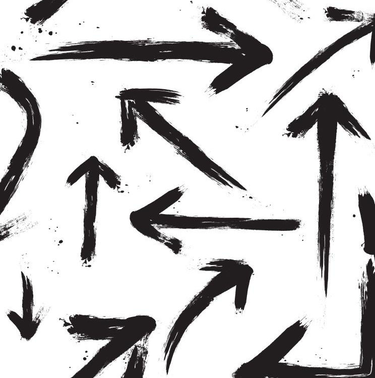 Arrows Abstract Wallpaper Roll by Jamie Graney, Black/ White
