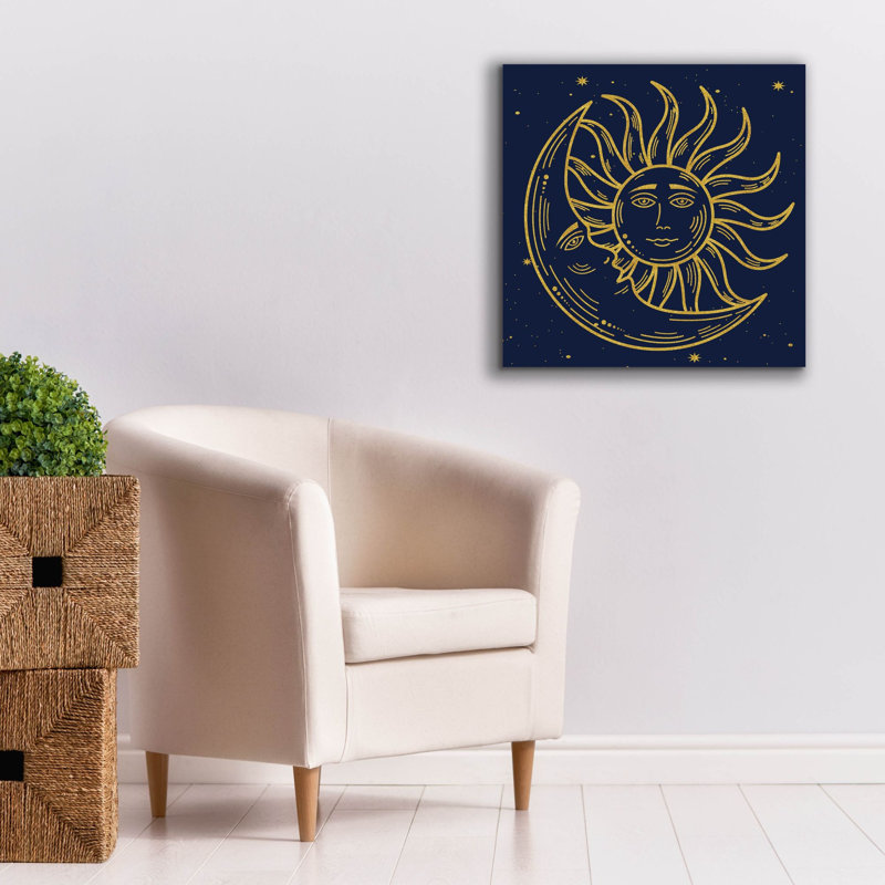 «Celestial Gold E» par Jean Plout, art mural sur toile, H 26 po x l 26 po x P 1,5 po