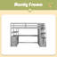 Lit mezzanine simple avec bureau et tablettes, deux tiroirs intégrés, escalier de rangement-955965318-955965319