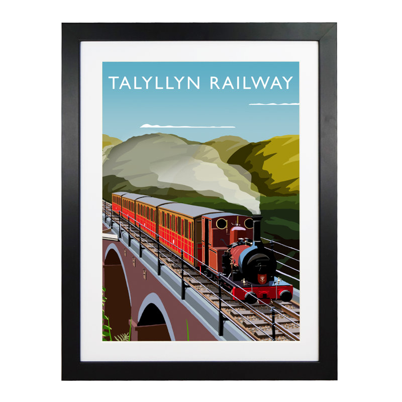 'Talyllyn Railway' by Richard O'Neil - Print, 43.5 cm H x 33.5 cm W x 2.2 cm D, Black Wood Frame