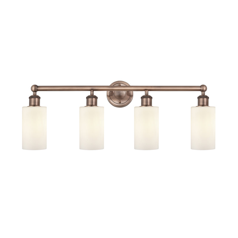 Caldello 4 - Light Dimmable Vanity Light, Matte White, Antique Copper