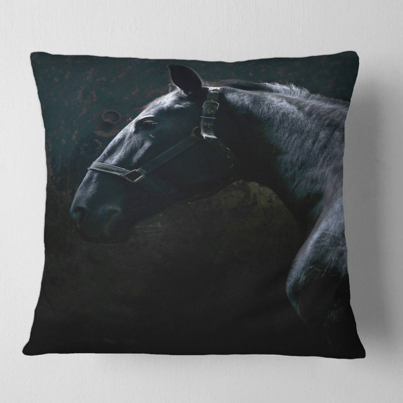 Portrait de la housse de coussin carré avec cheval étalon Nonius, 16" x 16"
