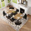 Oval Two-Tone Dining Table Set with 8 Chairs