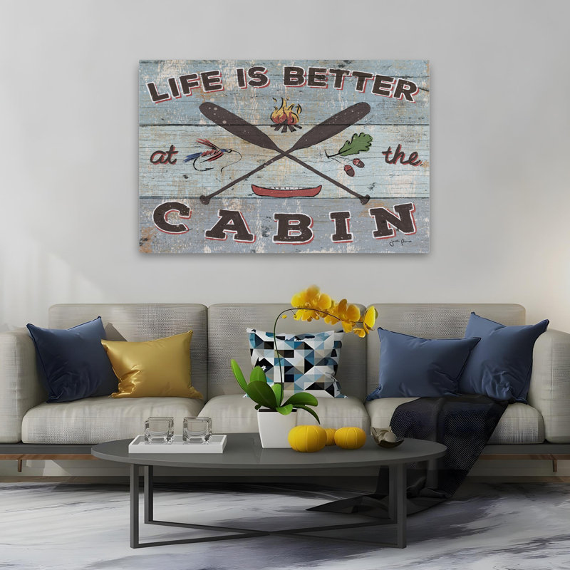 Cabin Fever I - bateaux, canots, art gris, H 40 po x l 60 po