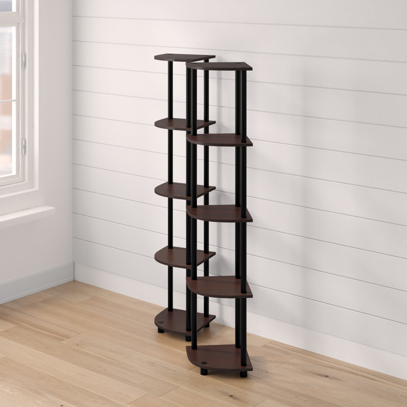 Corner Bookcase, Dark Brown/Black