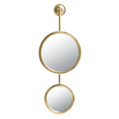Miroir mural en fer doré, 11 po x 28,5 po, 2 pièces, décor moderne pour la décoration de salon de chambre à coucher