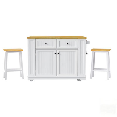 Versatile Kitchen Island With Bar Stools, Power Outlet, And Ample Storage For Modern Kitchens And Dining Rooms