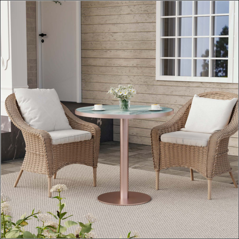 Table de salle à manger Modern, Vert / or rose