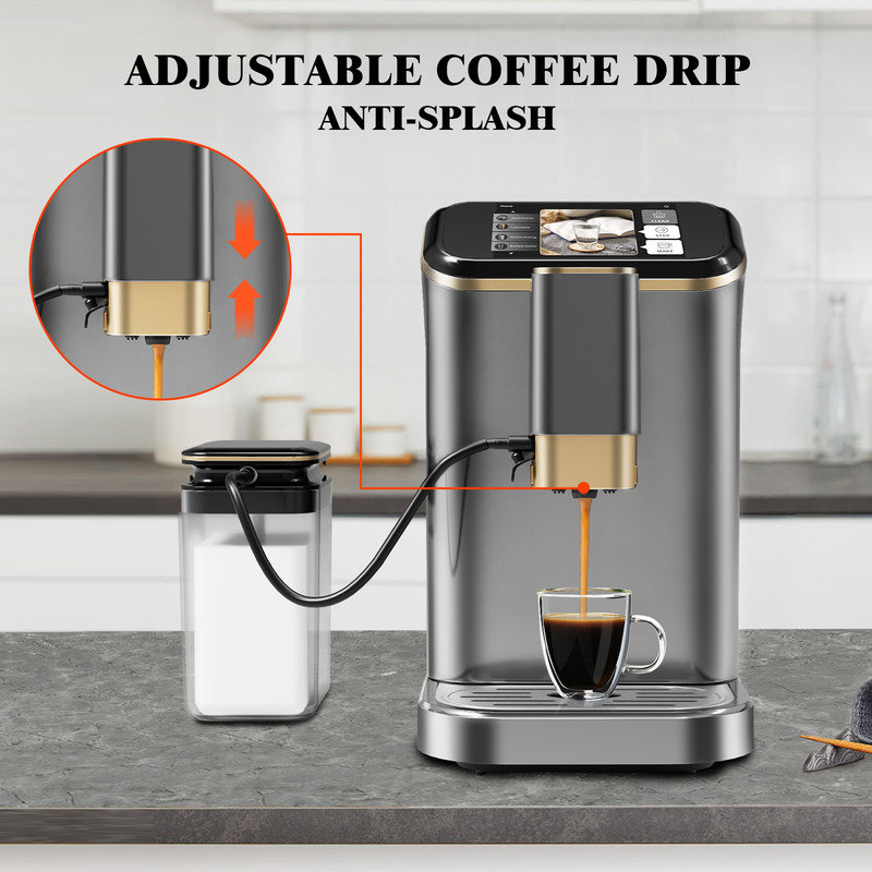 Sangdo Super-Automatic Espresso Machine with Frother, Gold