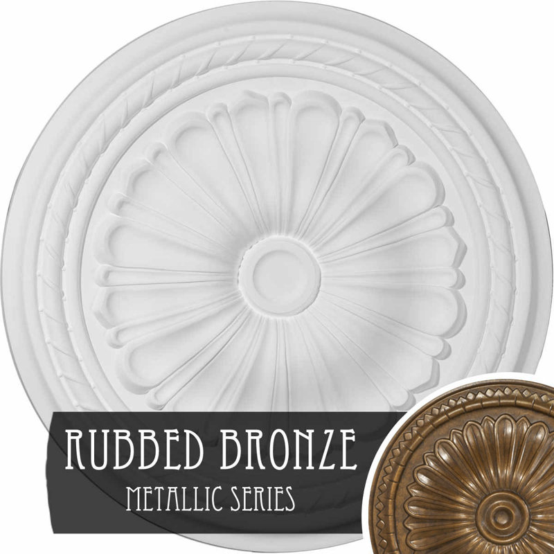 Endurathane Richmond Ceiling Medallion, 18"OD x 1 3/8"P (Fits Canopies up to 2 5/8"), Hand-Painted Steel Gray Finish