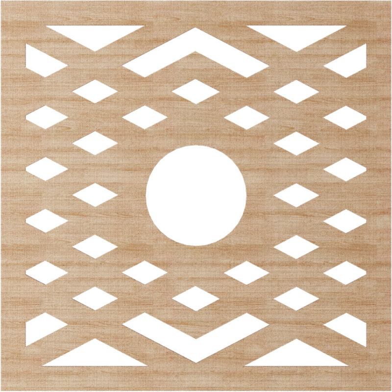 Médaillon de plafond à chevrons, H 40 po x l 40 po x P 0,25 po, Aulne