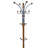 73" Tall Chrome And Wood Coat Rack, Oak Finish-1556868404