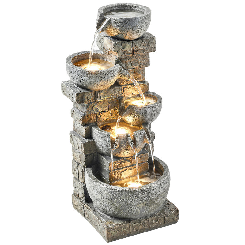 Outdoor Fountain with Lights