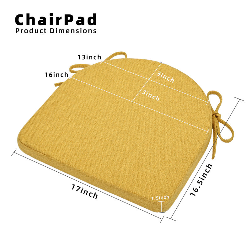 Coussin de chaise d'intérieur 1,5 po, Jaune