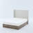 Upholstered Queen Bed Frame, 54" Headboard, Rustic Modern Look, Textured Chenille, Metal Structure, Fast Installation With Tall Neutral Aesthetic, Canvas, Base, Simple Installation, No Box Spring