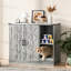 Armoire à litière pour chat avec prise de courant, meuble à litière moderne pour grandes boîtes à litière automatiques, bac à litière caché avec bac à litière, tablettes de rangement réglables, gris