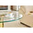27.5-Inch Diameter Round Tempered Glass Coffee Table. 17.7 Inches High, Supported By A Golden Metal Base, With A Light Luxury Edge.-129016759